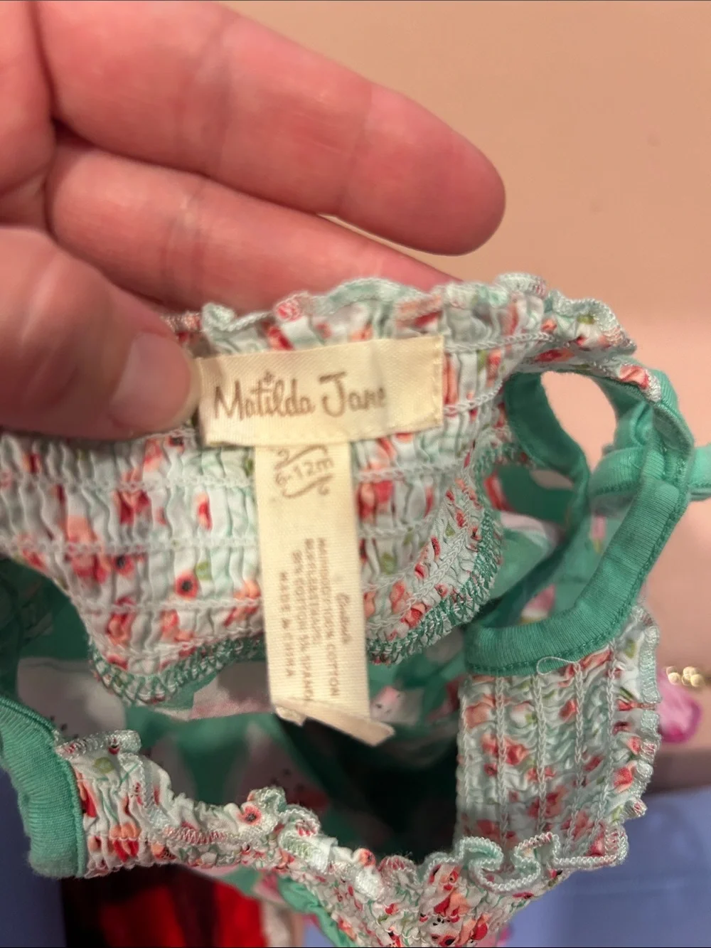 Matilda Jane Size 6-12M Mint Green Watermelon Tiered Romper